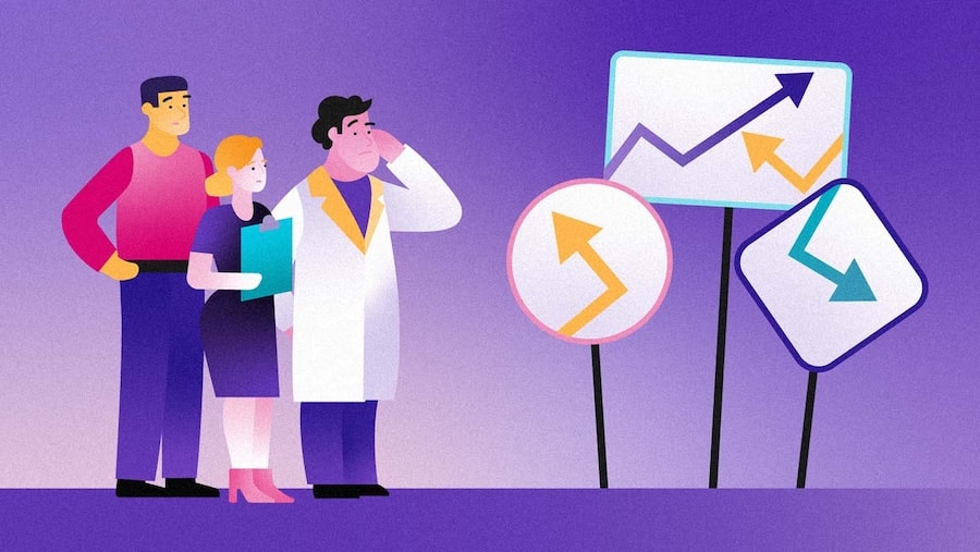 graphic showing people trying to resolve data quality management issues
